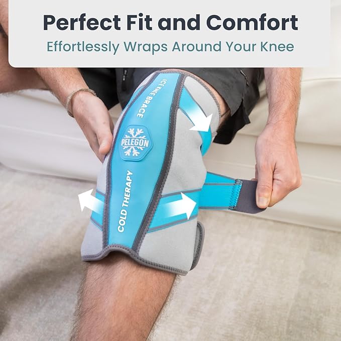 Knee Ice Pack Wrap - Adjustable Ice Pack for Knees Surgery, Replacement, Arthritis Pain, ACL, Sports Injuries, Post Surgery, for Long Duration - 2 Pack