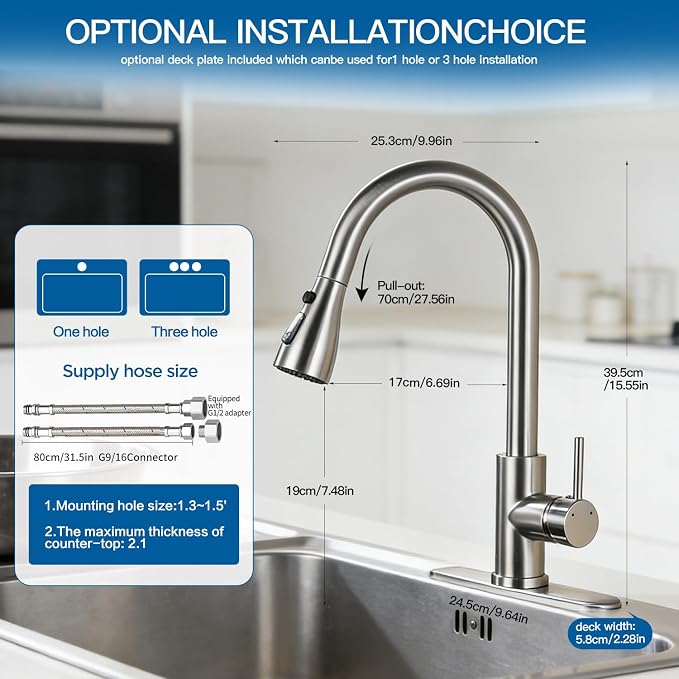 Kitchen Sink Faucet with Pull - Image 7