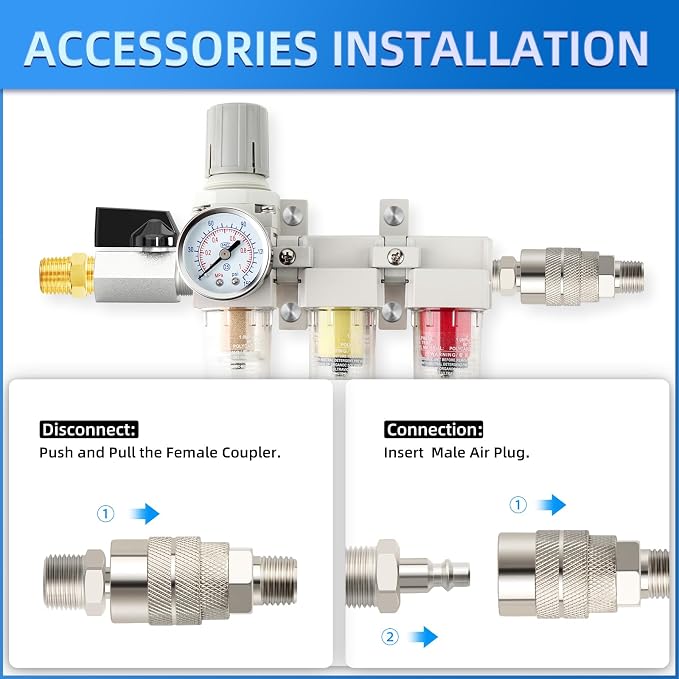 1/4" NPT 3 Stage Air Drying System, Coalescing Filter, Particulate Filter and - Image 5