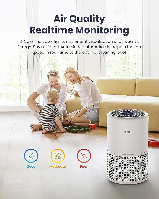 TCL Breeva A1C Air Purifier for Home, Auto Mode, 3-Stage filtration, H13 True - Image 4