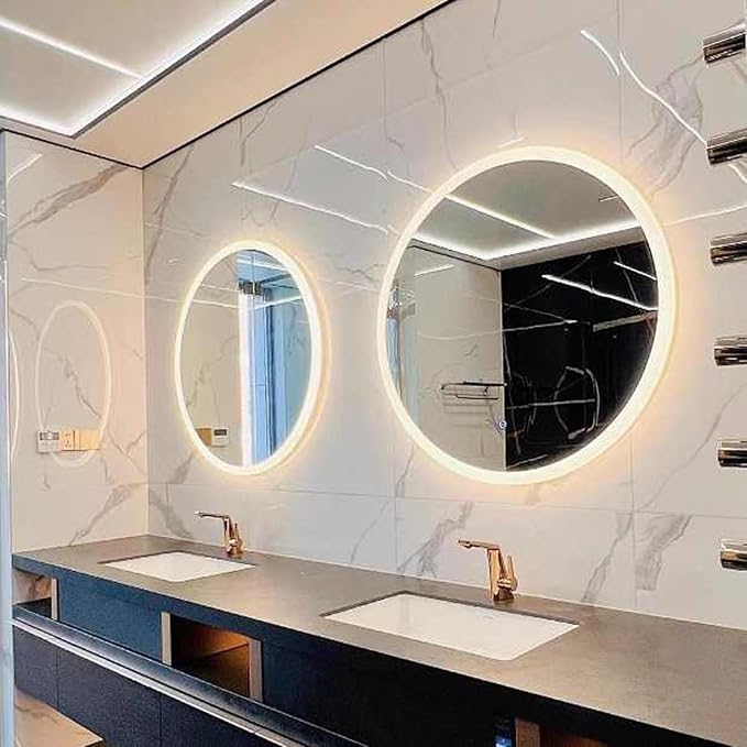 Round Bathroom Mirror with LED Lights and Demister，Round LED Bathroom Mirror - Image 8