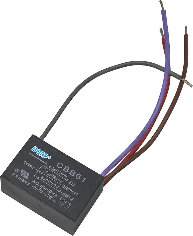 HQRP 2-Pack Ceiling Fan Capacitor CBB61 4.5uf+5uf+6uf 4-Wire UL Listed - Image 3