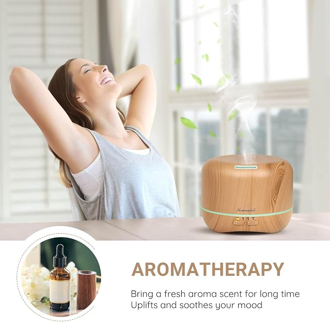 Homeweeks 300ml Essential Oil Diffuser, Quiet Aromatherapy Mist Diffusers - Image 3