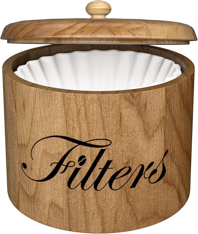 Coffee Filter Holder, Wooden Coffee Filter Storage by CORTNK
