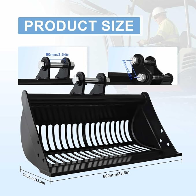 24-inch / 600-millimeter Screen Bucket, Excavator Accessory, Suitable - Image 3