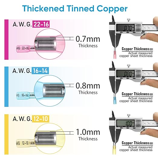TICONN 500Pcs Heat Shrink Wire Connectors, Waterproof Automotive Marine - Image 4