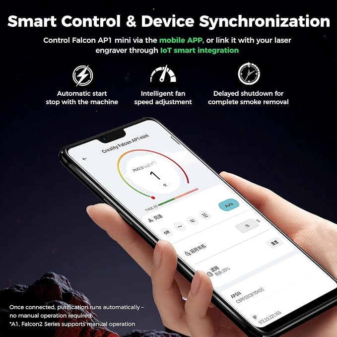 Creality Falcon AP1 Mini Smart Smoke Purifier, 360° Full-circle Purification - Image 7