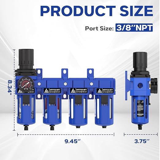 3/8 Inch NPT 4 Stage Air Drying System, Brass Filter, Coalescing Filter - Image 2