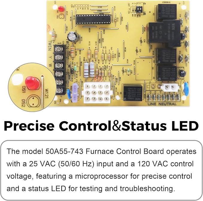 Furnace Control Board 50A55-743, Replacement - Image 4
