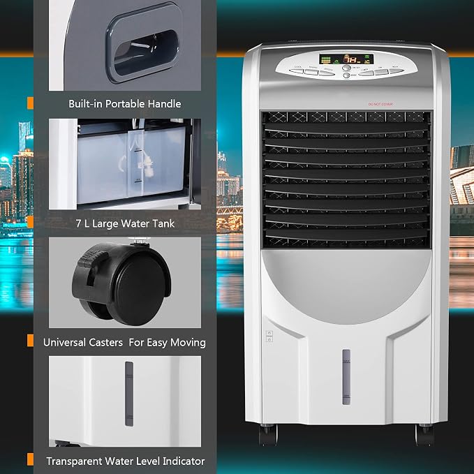 GOFLAME Air Cooler and Heater, Portable Evaporative Air Cooling Fan Filter - Image 7