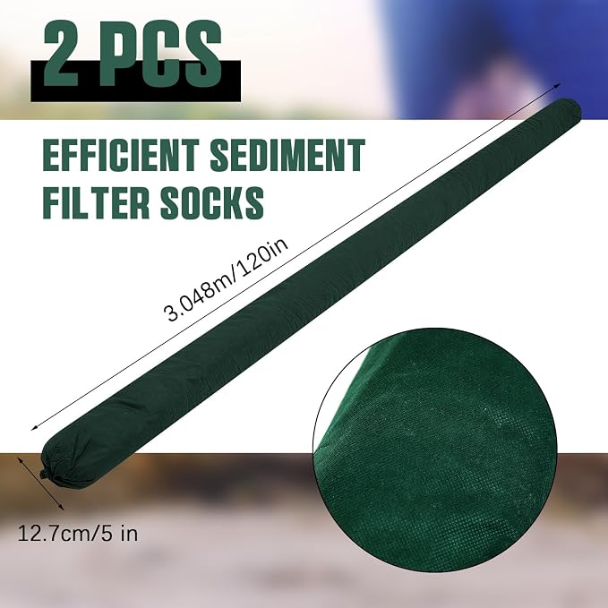 2 Pcs Sediment Filter Erosion Control Blanket Silt Fence Sock - Image 2