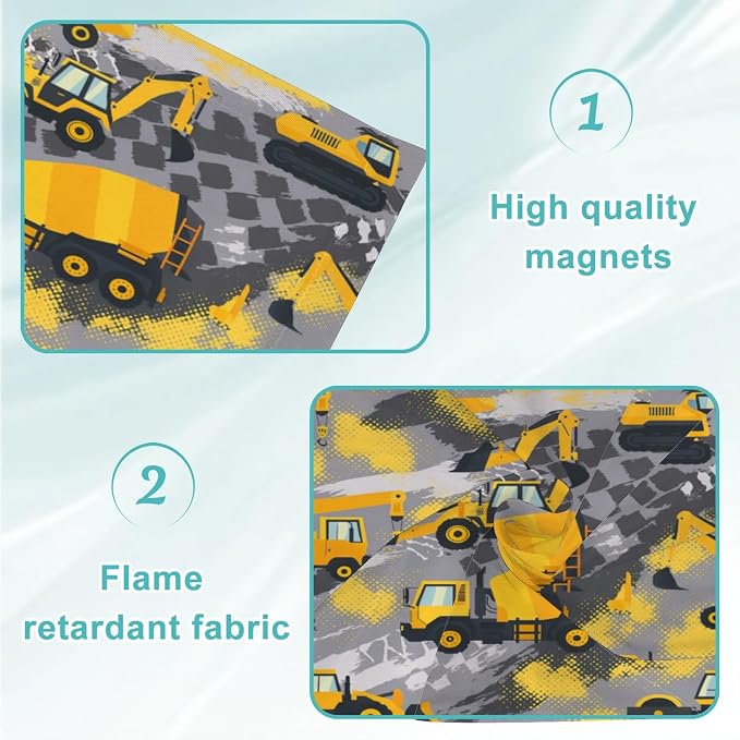 4 Pcs Fluorescent Light Covers for Ceiling Lights Yellow Construction Vehicles - Image 5