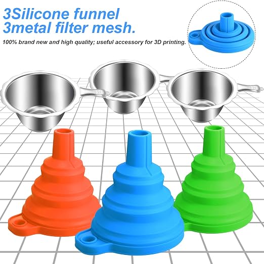 Boao 6 Pack Resin Funnels Filter 3D Printer Accessories Include Collapsible - Image 4