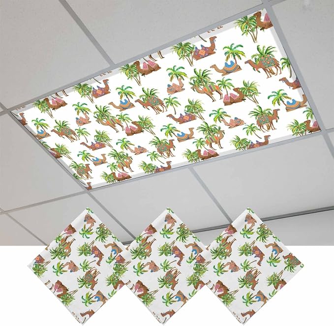 Fluorescent Light Covers for Ceiling Lights Deserts Camels Magnetic Light by Home+L6
