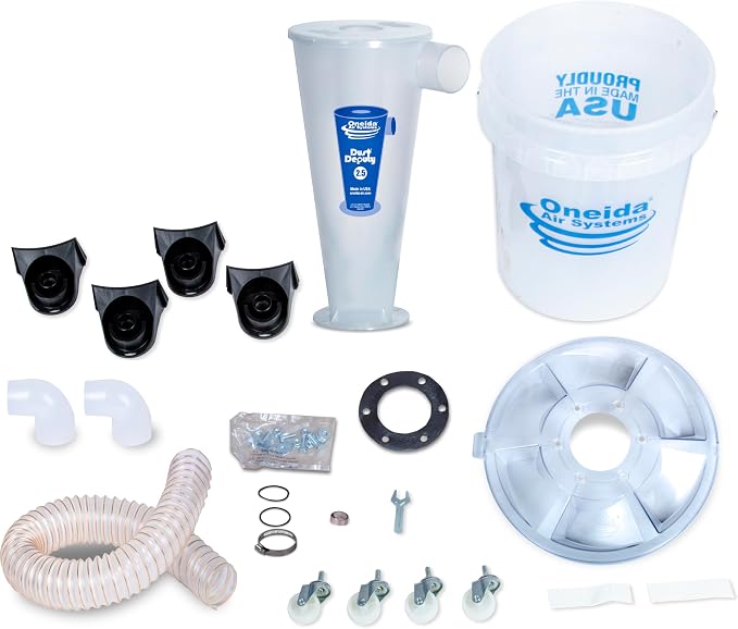 Oneida Air Systems Dust Collector & Cyclone Separator Kit w/ Clear Bucket - Image 4
