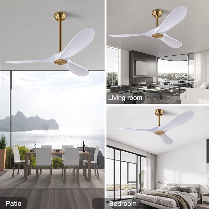QUTWOB 52" Ceiling Fan with Remote Control No Lights, Modern Reversible DC - Image 3