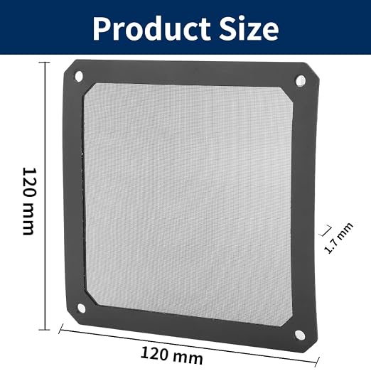 PC Cooler Fan Filter, 120 x 120mm PVC Magnetic Computer Mesh Frame Nylon Dust - Image 7