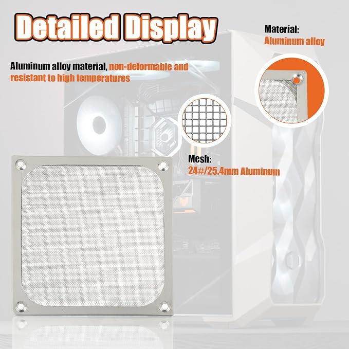 4Pack 120 x 120mm Computer Fan Filter Grills Dust Mesh Magnetic Frame PC Case - Image 3