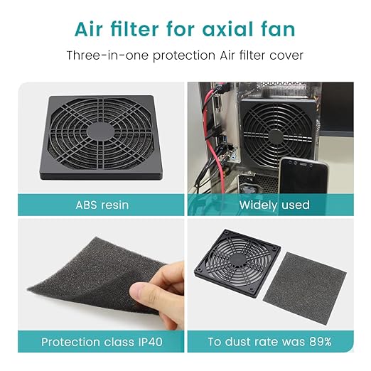 Wathai 4 Pack 90mm Fan Filters for PC Case Fan Dust Filter Cover Computer Mess - Image 5