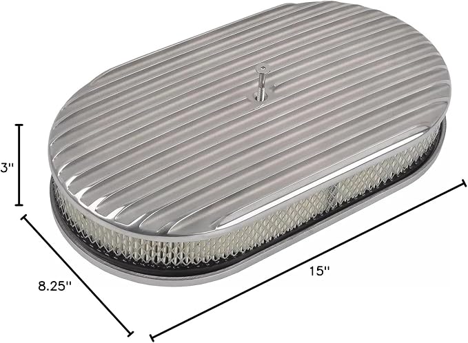 BestParts 15" Oval Full Finned Air Cleaner Aluminum Air Cleaner Assembly - Image 10