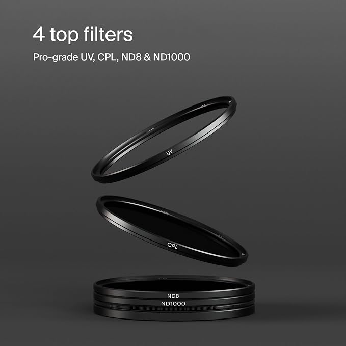 Urth 82mm Magnetic UV, Circular Polarizing, ND1000 Lens Filter Kit - Image 2