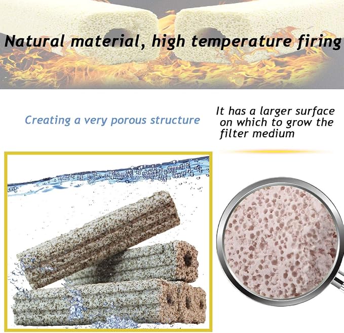 PINVNBY 20 Pcs 6.2-Inch Large Aquarium Filter Media Fish Tank Ceramic Media - Image 5
