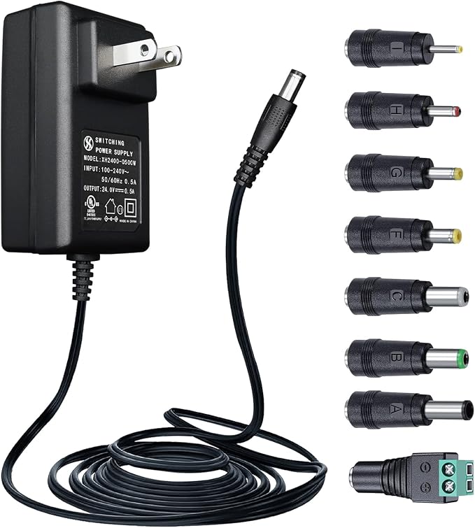 UL Listed 24V 0.5A 6ft Extra Long Power Supply Adapter by ANLINK