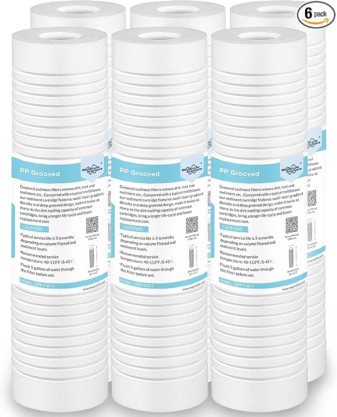 Membrane Solutions Grooved Sediment Water Filter Cartridge, 1 Micron Whole by MembraneSolutions
