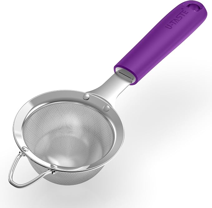 U-Taste Small Fine Mesh Strainer: 18/8 Stainless Steel 3.35in 30 Mesh Kitchen by U-Taste