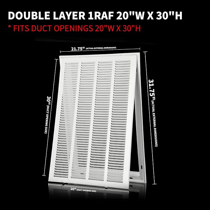 20"Wx30"H Return Air Grille Return Vent Cover - Image 5