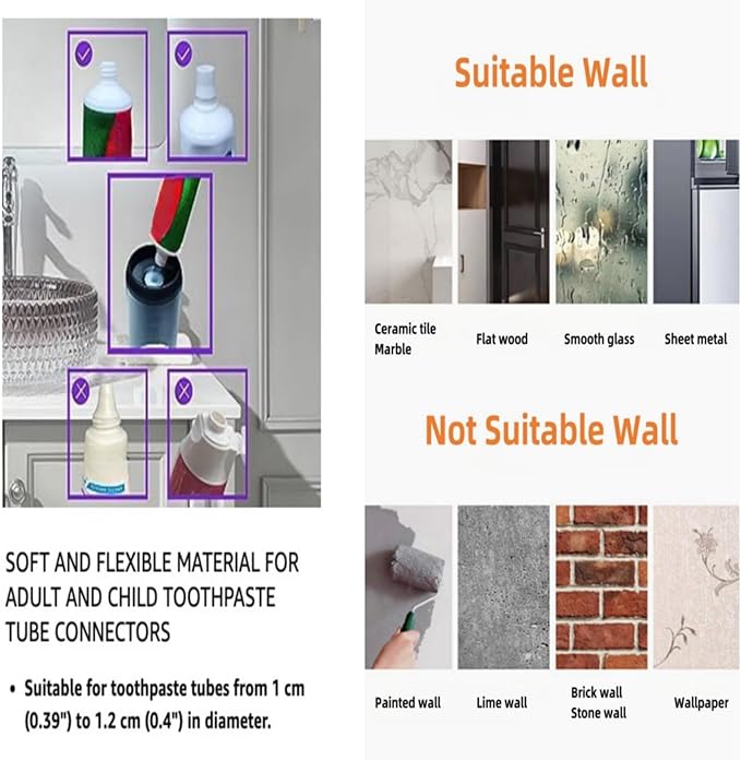 No-Drill Wall Mounted Toothbrush Holder, Bathroom Shelf, with Automatic Toothpaste Dispensers 4 Brush Hooks 3 Magnetic Cups 1 Cosmetic Drawer Organizer and Large Storage (1 Dispenser 3 Cups)