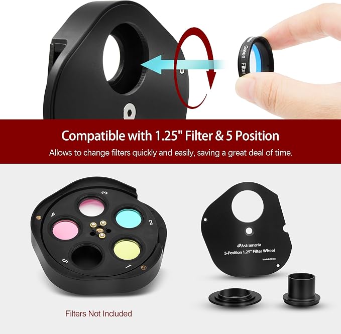 Astromania Filter Wheel for Telescope, Filter Drawer Compatible - Image 3