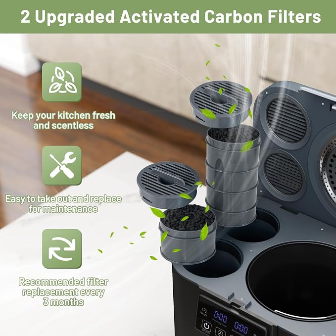 COSTWAY 4L Electric Composter for Kitchen, Smart Waste Dispenser Countertop - Image 2