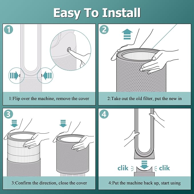 TP01 Filter Replacement for Dyson Tower Purifier Pure Cool Link TP01, Funmit - Image 9