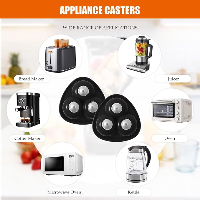Homesweet Heavy-Duty Appliance Casters 8-Pack – 360° Rotating Furniture Sliders - Image 7