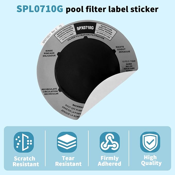 SPX0710G Sand Filter Valve Label Sticker Compatible - Image 3