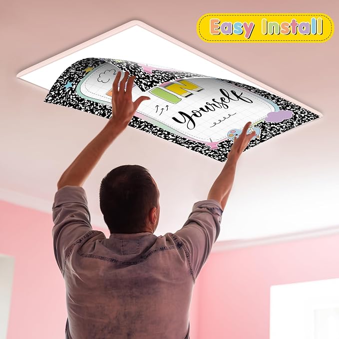 6Pcs Classroom Light Covers for Fluorescent Lights, Composition Inspirational - Image 4