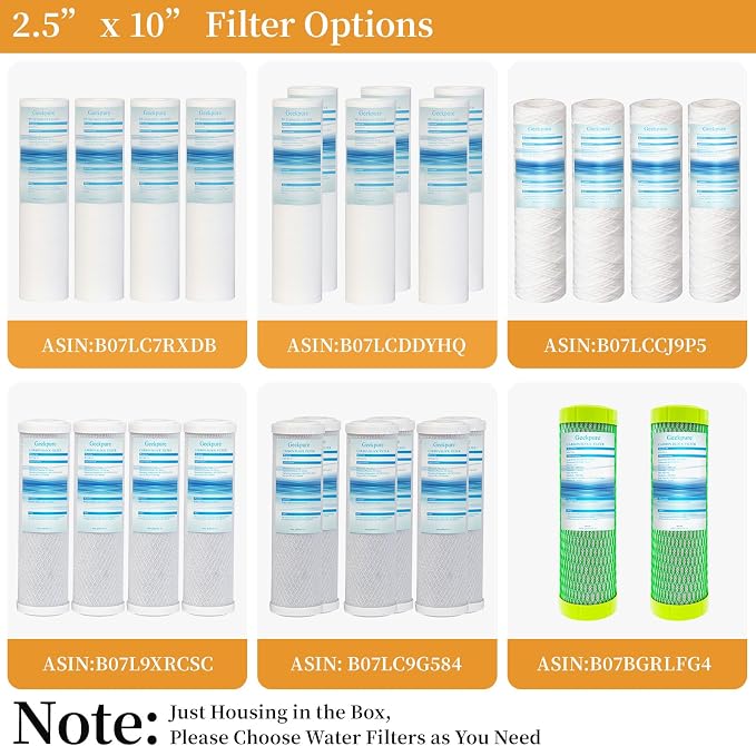Geekpure 10-Inch Whole House Slim Water Filter Housing - Image 9