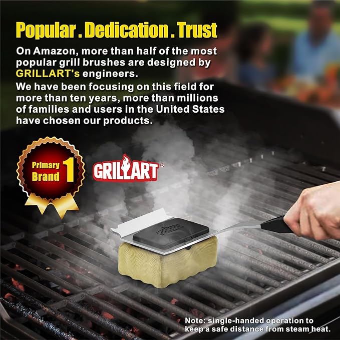 GRILLART Grill Brush Bristle Free. Upgraded BBQ Replaceable Cleaning Head - Image 6