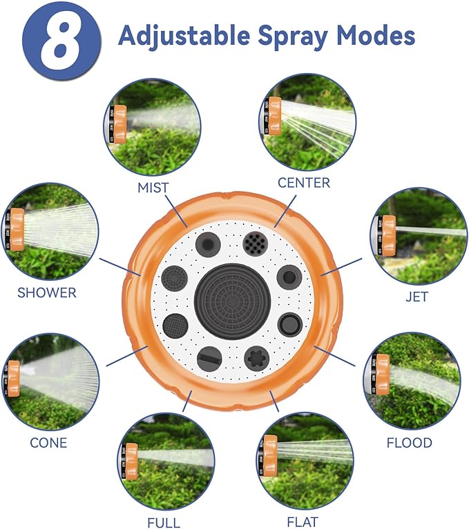 Dog Washing Hose Attachment, Pet Shower, Upgrade 8-in-1 Mode Dog Shower Attachment with 3.5oz 100cc Soap Dispenser, Replacement Hose Adapter for Pet Washing Irrigated Lawn Patio Car Cleaning