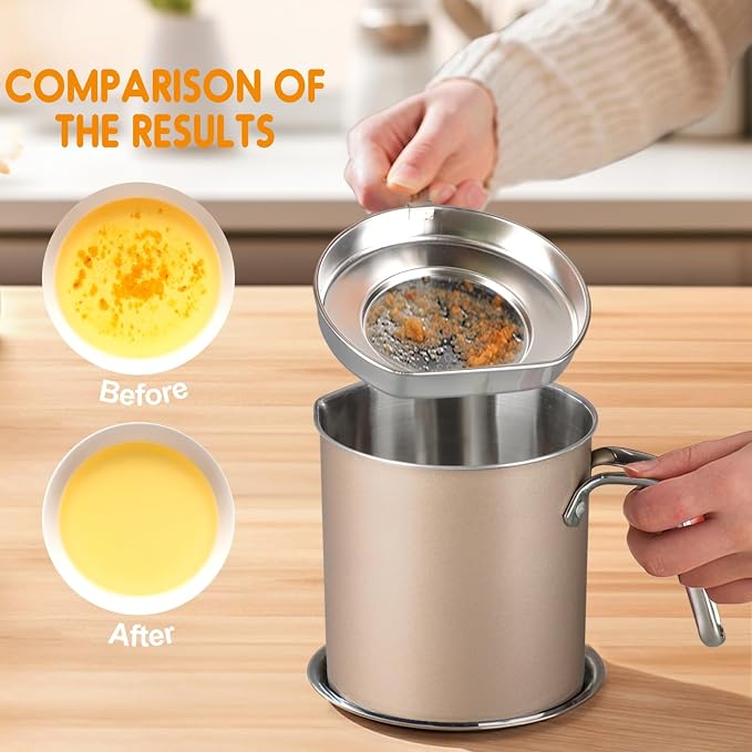 Chihee Grease Container Stainless Steel Bacon Grease Saver - Image 3