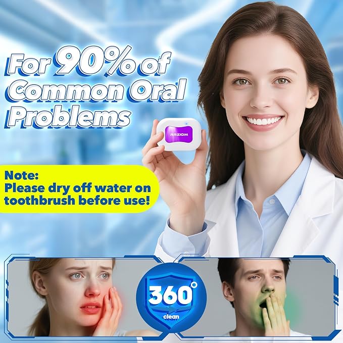 RRZIOM Toothbrush Sanitizer Case, Portable Toothbrush Covers Rechargeable, Rechargeable Toothbrush Cleaner Holder Case for Travel Home, Detachable Toothbrush Cover Cap for All Toothbrushes (White)