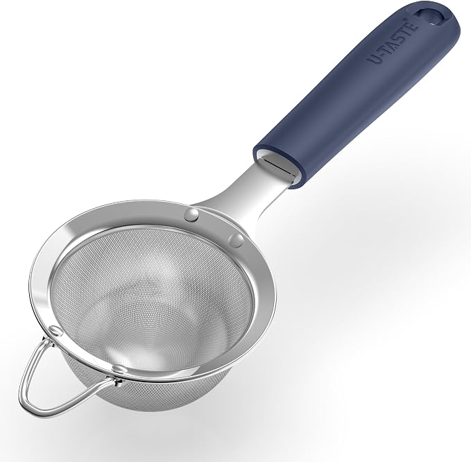 U-Taste Small Fine Mesh Strainer: 18/8 Stainless Steel 3.35in 30 Mesh Kitchen by U-Taste