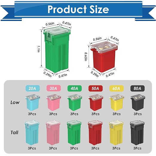 36Pcs Car Fuses Assortment Kit Automotive Tall/Standard and Low Profile Box - Image 2