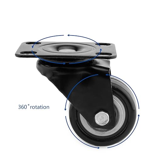 4 PCS 2 inch Heavy Duty Caster Wheels Polyurethane PU Rubber Swivel Casters - Image 5