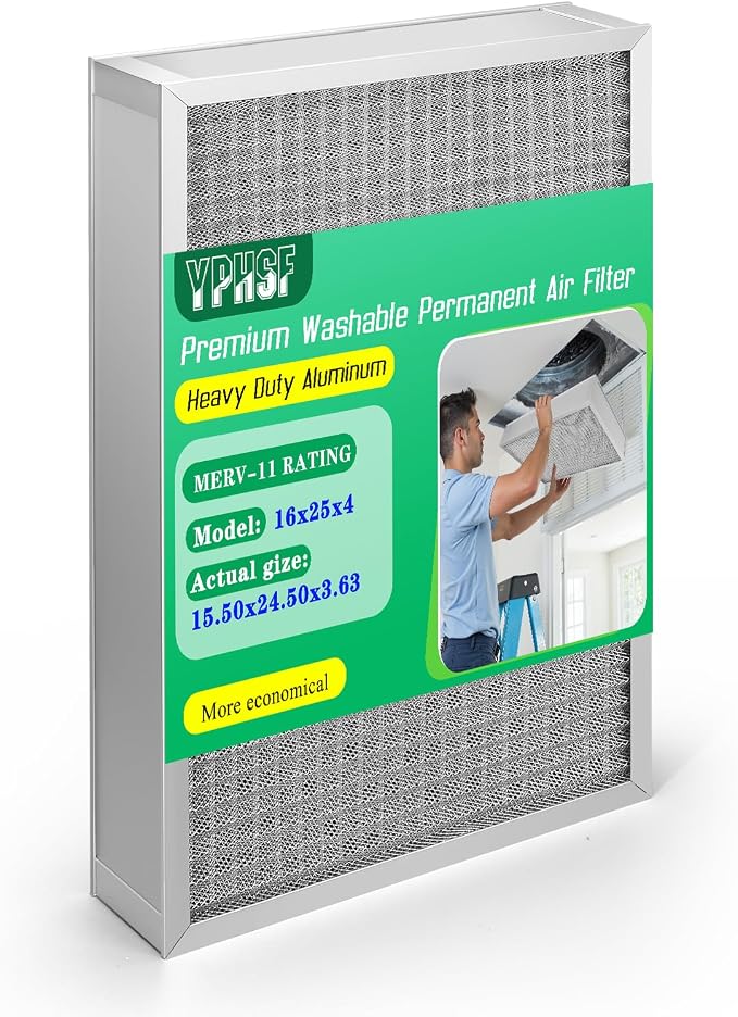 16x25x4 Air Filter, MERV11 Rated Electrostatic Filter, Washable and Reusable by Unknown