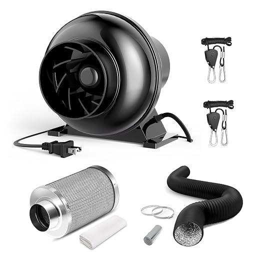 InfiniPower 4 Inch 195 CFM Inline Ventilation Fan 4" Air Carbon Filter by InfiniPower