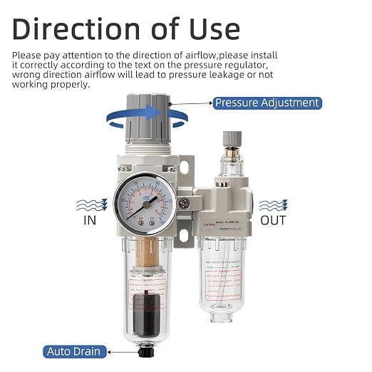 Air Pressure Regulator with Pressure Gauge, Water Separator - Image 5