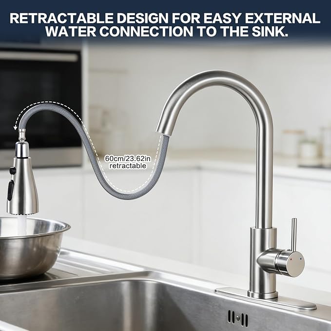 Kitchen Sink Faucet with Pull - Image 5