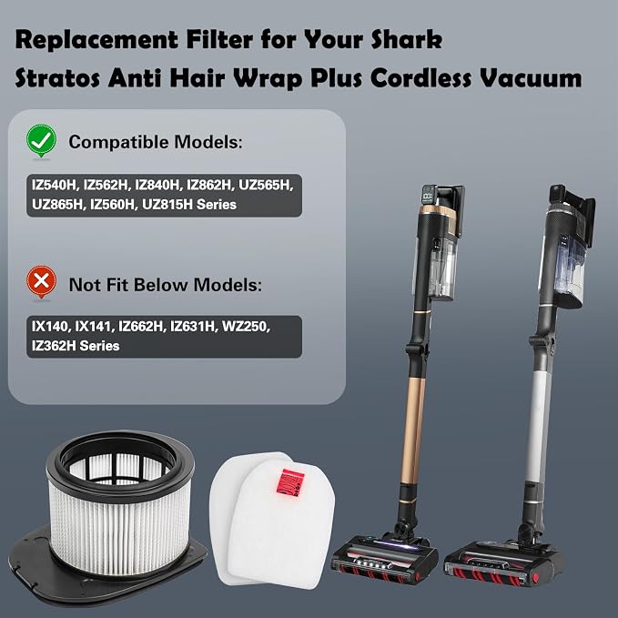 VIEWALL Filter Replacement for Shark Stratos IZ540H, UZ815H Cordless Vacuum - Image 2